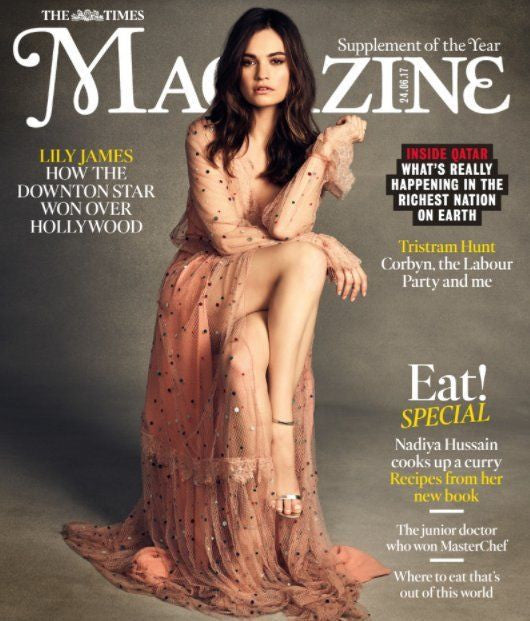 LILY JAMES Exclusive - Cover Story Times UK magazine 24th June 2017