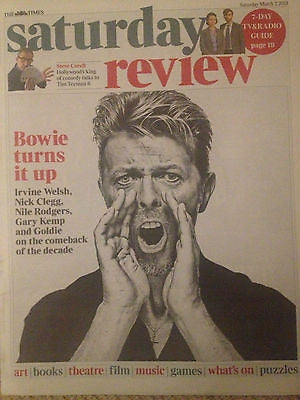 David Bowie Photo Cover Times Saturday Review 2013 RARE UK ISSUE