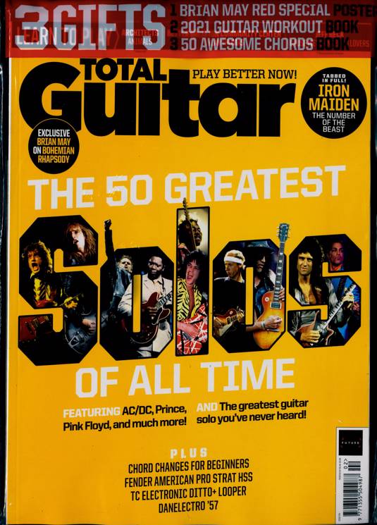 Total Guitar magazine #341 Feb 2021 BRIAN MAY Queen PRINCE AC/DC + Red Special Poster