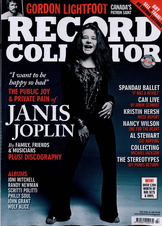 RECORD COLLECTOR- No.520 July 2021 JANIS JOPLIN Joni Mitchell GORDON LIGHTFOOT