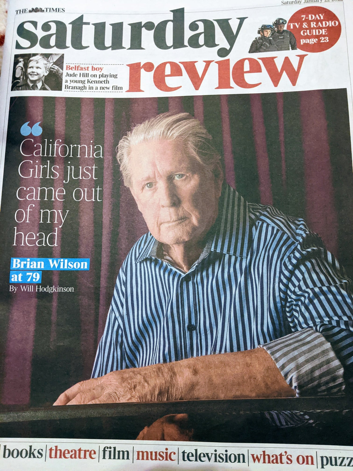 TIMES REVIEW Supplement 22/01/2022 BRIAN WILSON The Beach Boys Cover