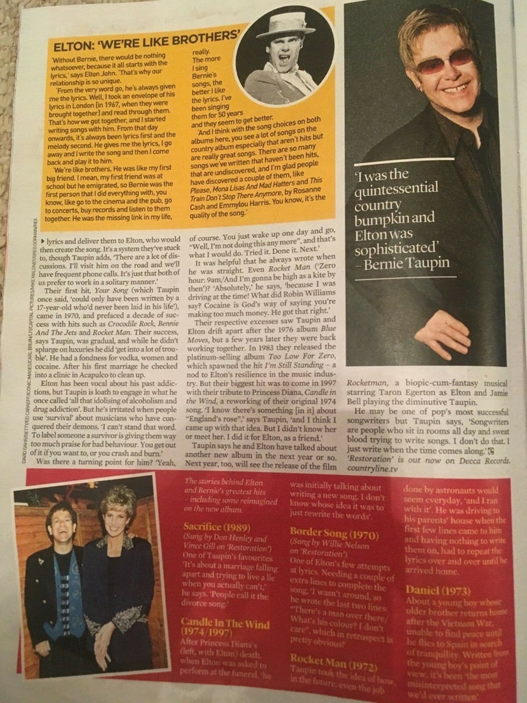 UK Event Magazine August 2018: BERNIE TAUPIN (Sir Elton John) Interview