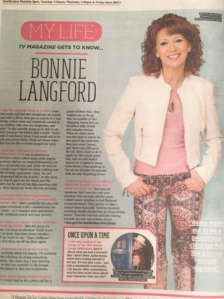 UK Sun TV Magazine 5th August 2017 Jodie Whittaker Doctor Who Bonnie Langford