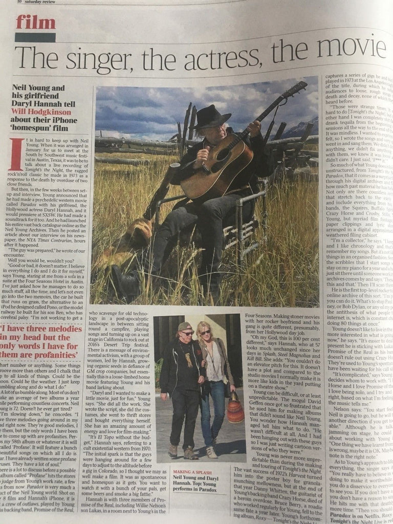 UK TIMES REVIEW MARCH 2018: NEIL YOUNG & DARYL HANNAH ## WES ANDERSON COVER