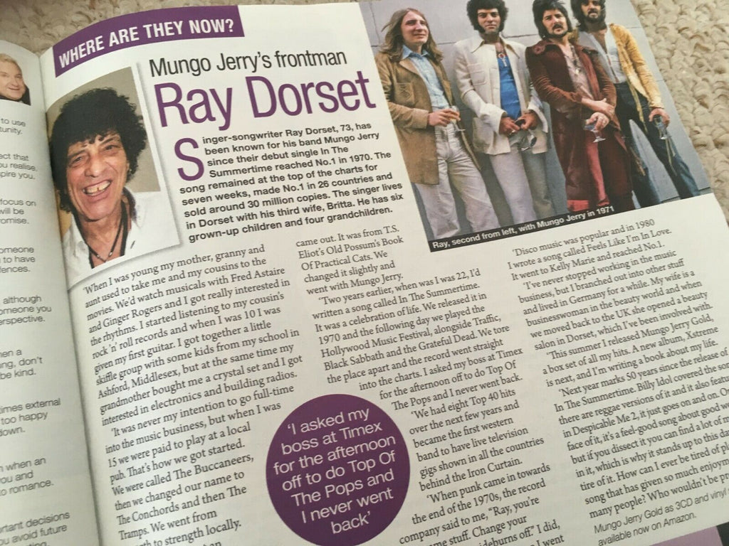 SATURDAY Magazine 09/2019: TESS DALY Ray Dorset of Mungo Jerry JUDGE RINDER