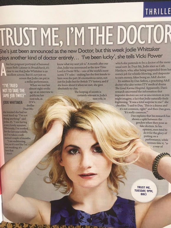 Saturday Magazine Aug 2017 Jodie Whittaker Dr Who Noel Fitzpatrick Jane Danson