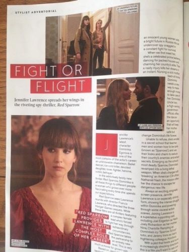 UK Stylist Magazine March 2018 JENNIFER LAWRENCE Red Sparrow COVER STORY