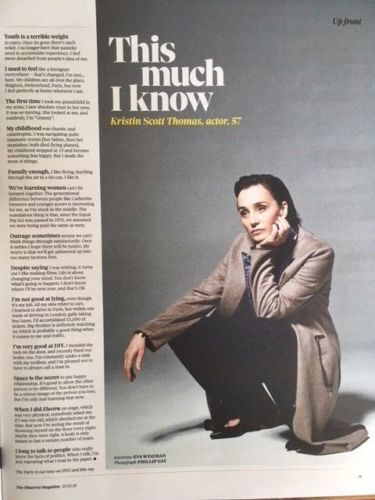 UK OBSERVER MAGAZINE - 25 FEBRUARY 2018 MOBY KRISTIN SCOTT THOMAS KAREN DOBRES