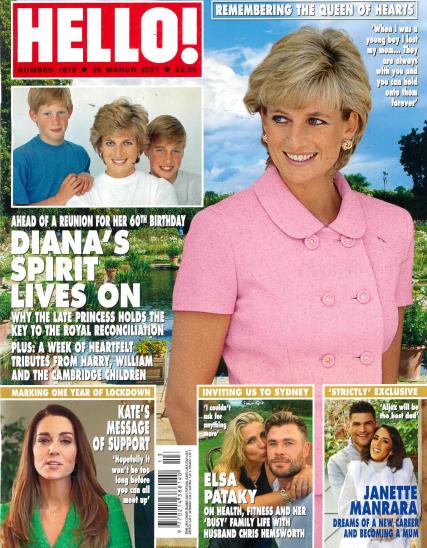 Hello! Magazine March 29 2021: PRINCESS DIANA Prince Harry KATE MIDDLETON