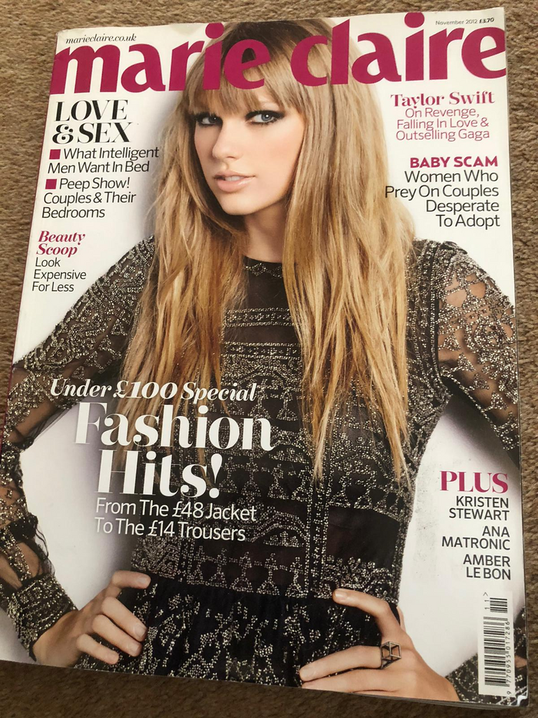 Marie Claire FULL SIZE Magazine TAYLOR SWIFT November 2012