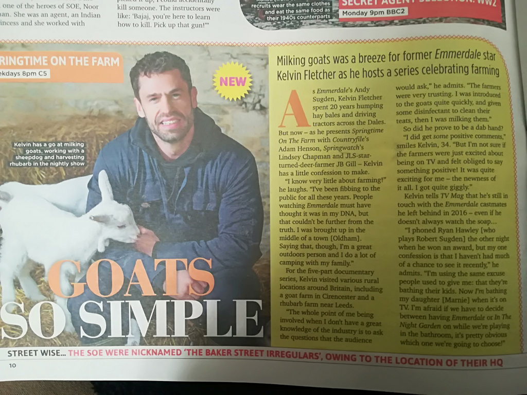 SUN TV Magazine APR 2018: DAVINA McCALL Emma Atkins KELVIN FLETCHER Olly Murs