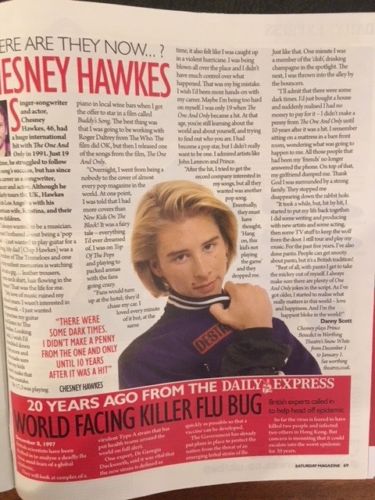 Saturday Magazine Dec 3 2017 Chesney Hawkes Elaine Paige Paul McGann Matt Smith