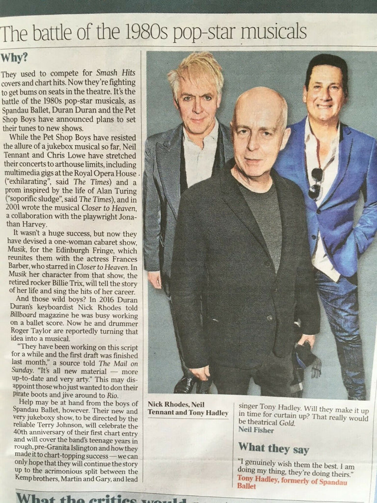 UK Times Review April 2019: ISABELLE HUPPERT Carlos Santana NICK RHODES Pet Shop
