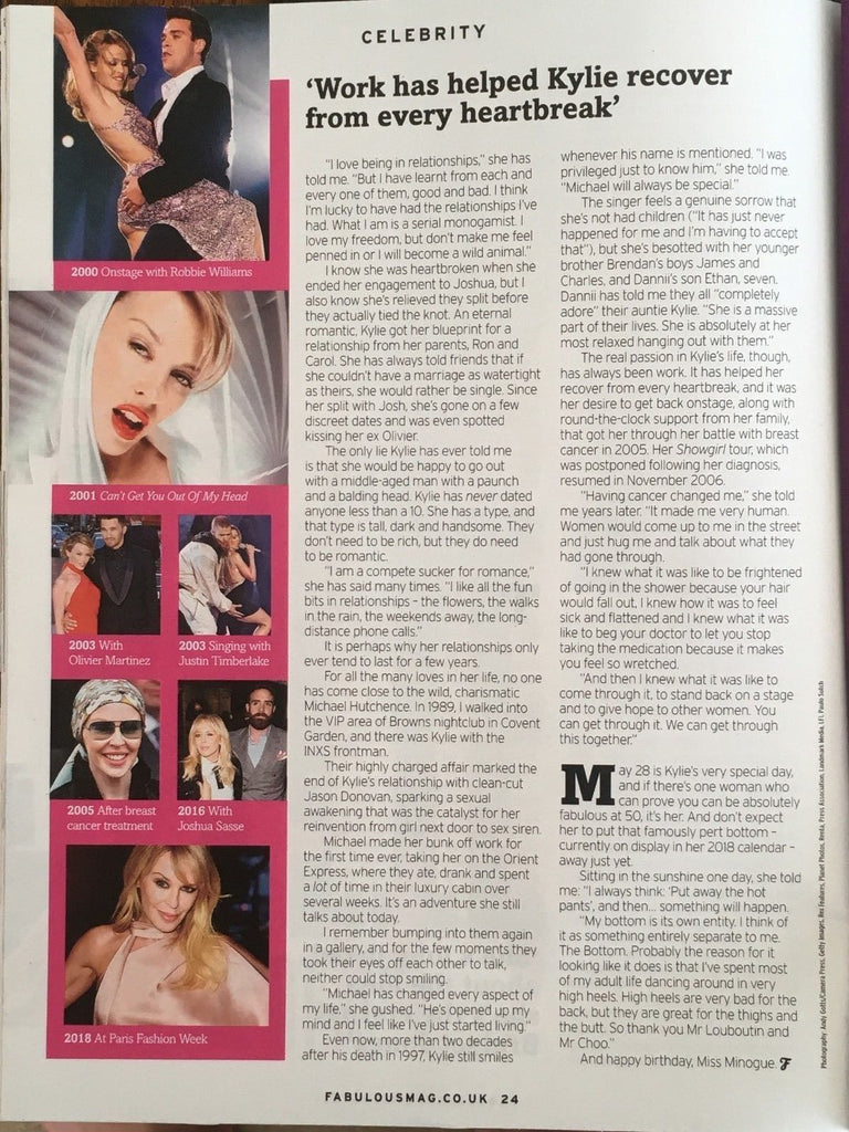 UK FABULOUS Magazine May 2018 Brooke Vincent Kylie Minogue Tiffany Darwish