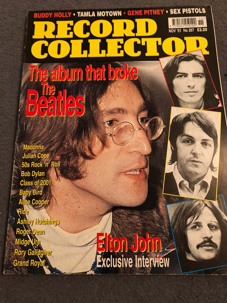 UK Record Collector Magazine November 2001: The Beatles Paul McCartney - Elton John Interview