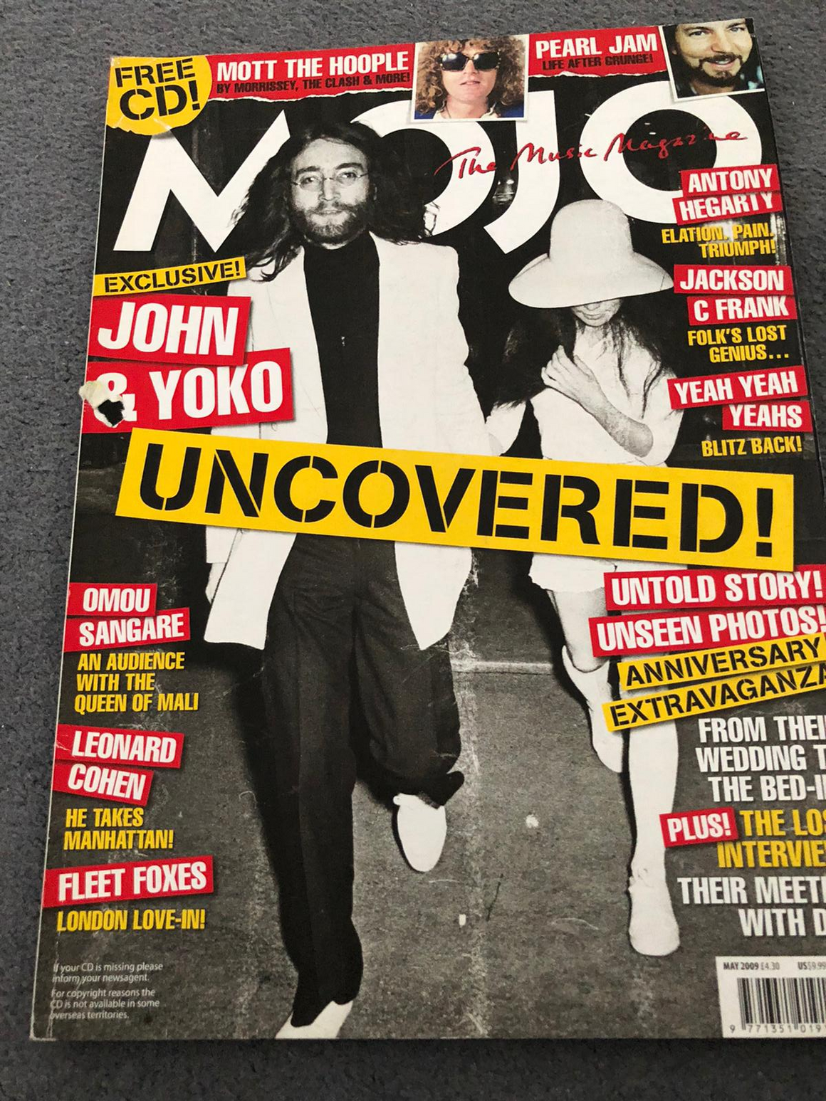 UK Mojo Magazine May 2009 The Beatles John Lennon Pearl Jam