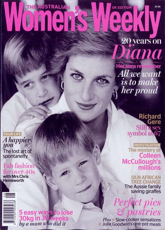 Australian Womens Weekly Magazine August 2017 Princess Diana - Her Sons Remember