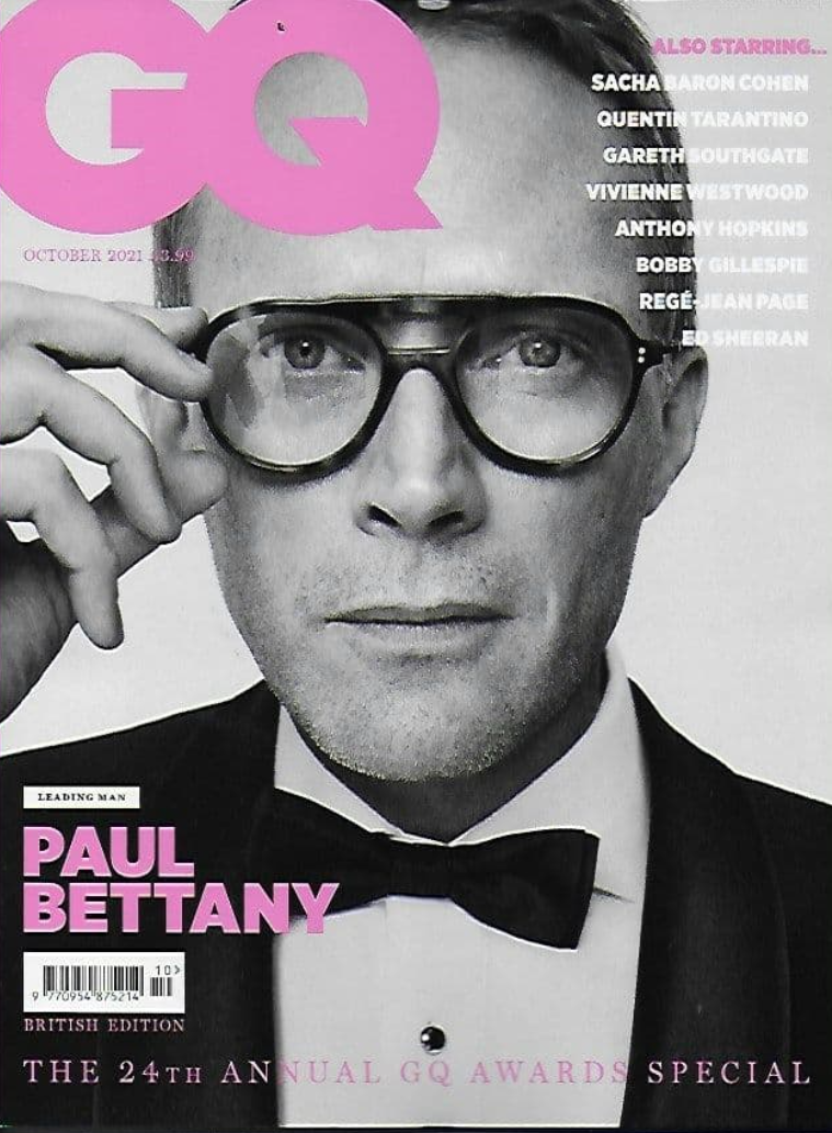 BRITISH GQ Magazine UK October 2021 PAUL BETTANY WANDAVISION COVER FEATURE