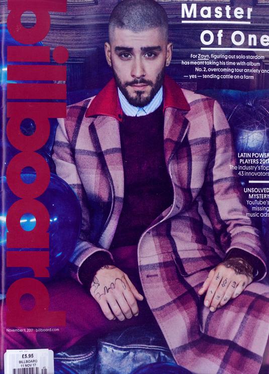 Zayn on the cover of Billboard Magazine