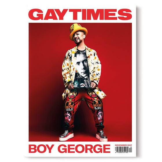 Gay Times Magazine December 2017 Adam Lambert interviews Boy George
