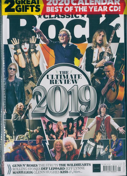 Classic Rock Magazine #270: KISS Roger Daltrey + Free 2020 Calendar Freddie Mercury