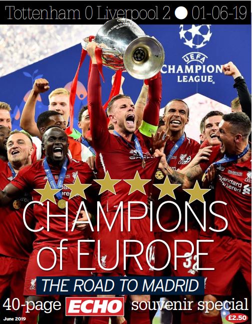 Liverpool FC Echo Champions of Europe 40 Page Souvenir Special
