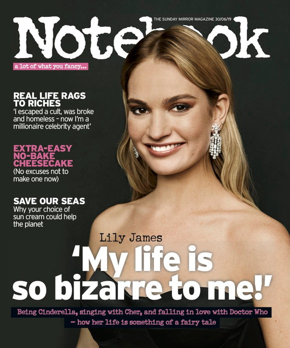 LILY JAMES Photo Cover Interview UK Notebook MAGAZINE JUNE 30th 2019