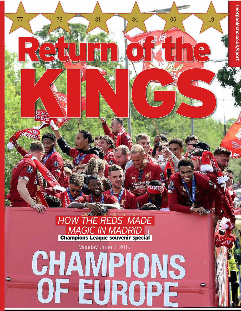 LIVERPOOL v SPURS THE HOMECOMING "LIVERPOOL ECHO" Monday 3rd June