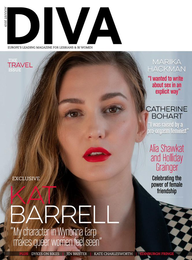 UK Diva Magazine August 2019: Wynonna Earp KAT BARRELL COVER EXCLUSIVE