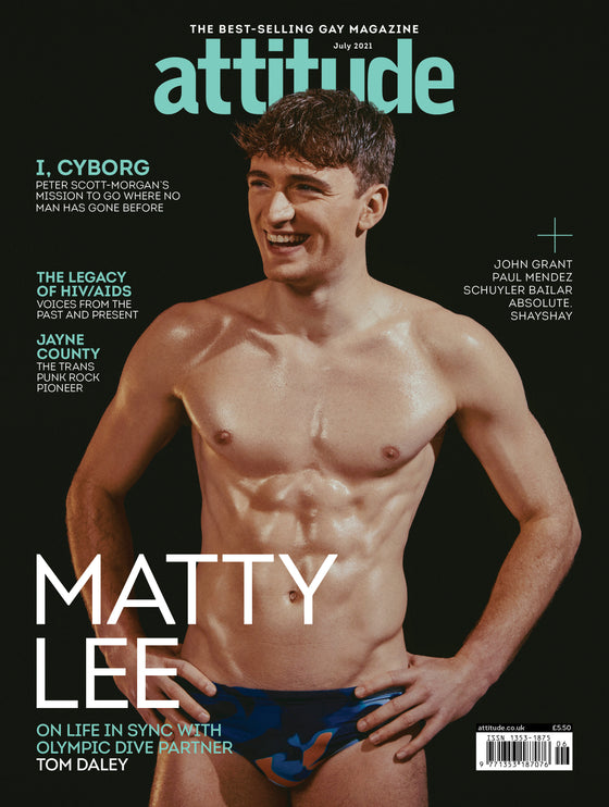 UK Attitude Magazine July 2021 Matty Lee on Tom Daley