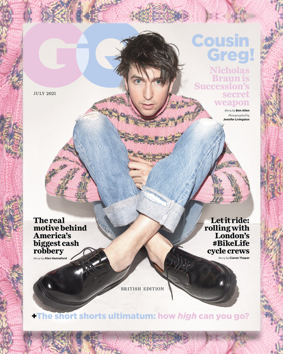 British GQ Magazine July 2021: NICHOLAS BRAUN COVER FEATURE Sucession
