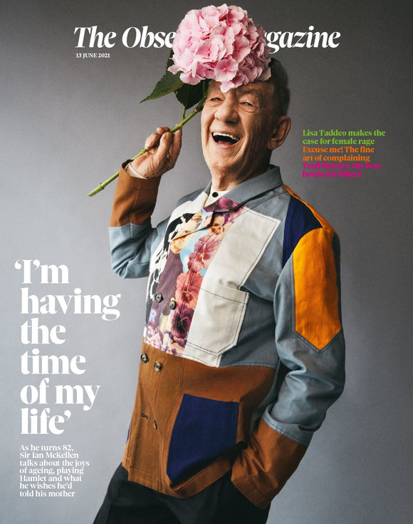 OBSERVER magazine 13 June 2021 Sir Ian McKellen cover and interview