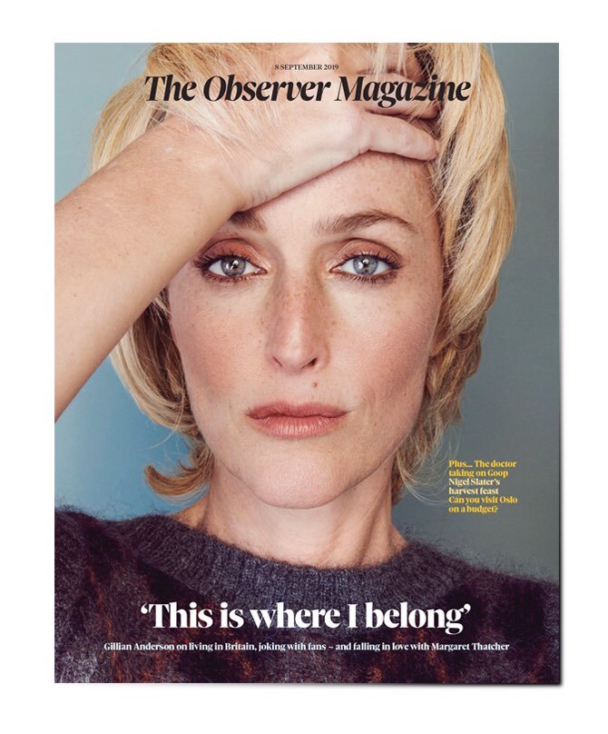 OBSERVER magazine 8 September 2019 Gillian Anderson cover and interview