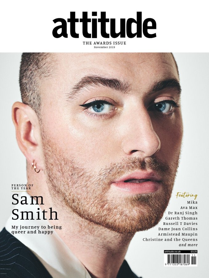 UK ATTITUDE magazine November 2019 Sam Smith cover & interview