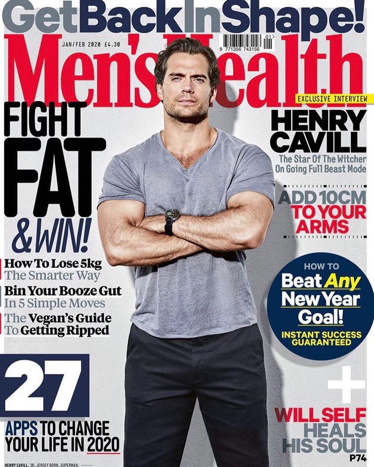 British Men's Health Magazine January 2020: HENRY CAVILL COVER STORY & FEATURE