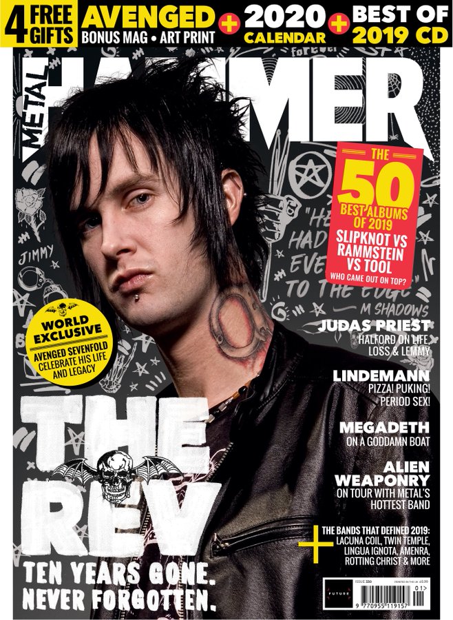 UK Metal Hammer Magazine Jan 2020: THE REV Rammstein + 2020 Calendar Featuring Ghost