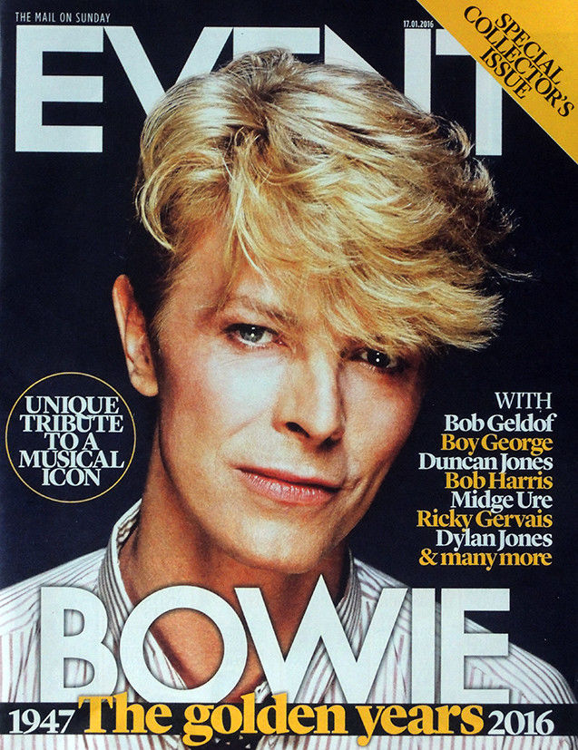 THE MAIL ON SUNDAY EVENT MAGAZINE 17 JAN 2016 . DAVID BOWIE COVER