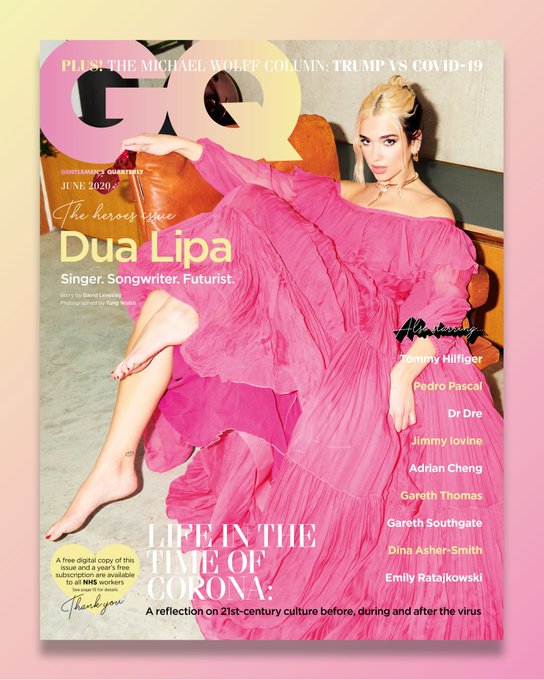 British GQ Magazine June 2020: DUA LIPA COVER FEATURE