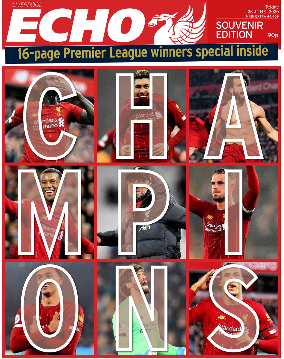 Liverpool FC – Liverpool Echo "CHAMPIONS" - 26 June 2020