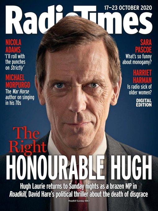 UK Radio Times 17 October 2020: HUGH LAURIE COVER FEATURE Roadkill
