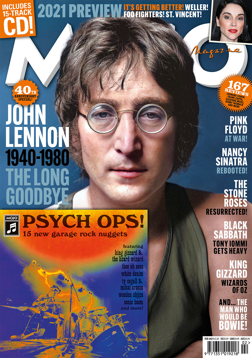 Mojo Magazine #327 February 2021 John Lennon The Beatles & Free CD