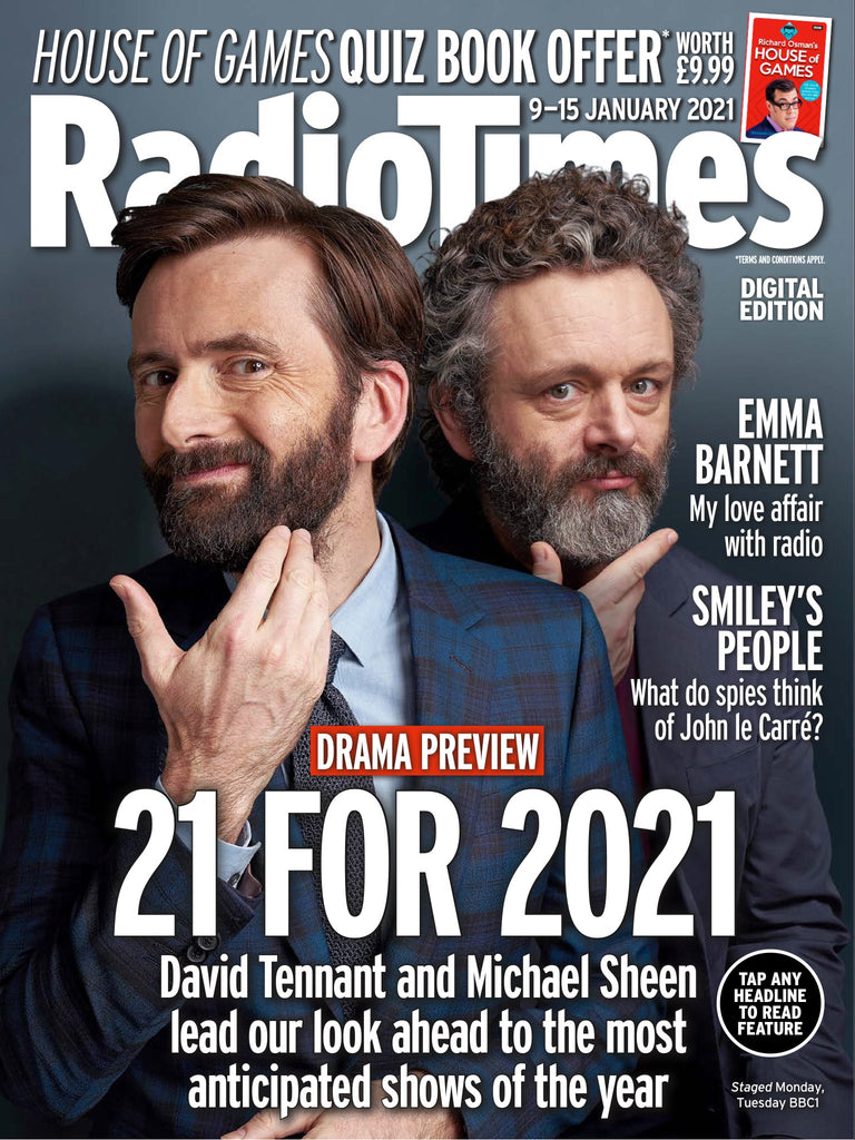 UK Radio Times Magazine Jan 9th 2021: MICHAEL SHEEN DAVID TENNANT GOOD OMENS
