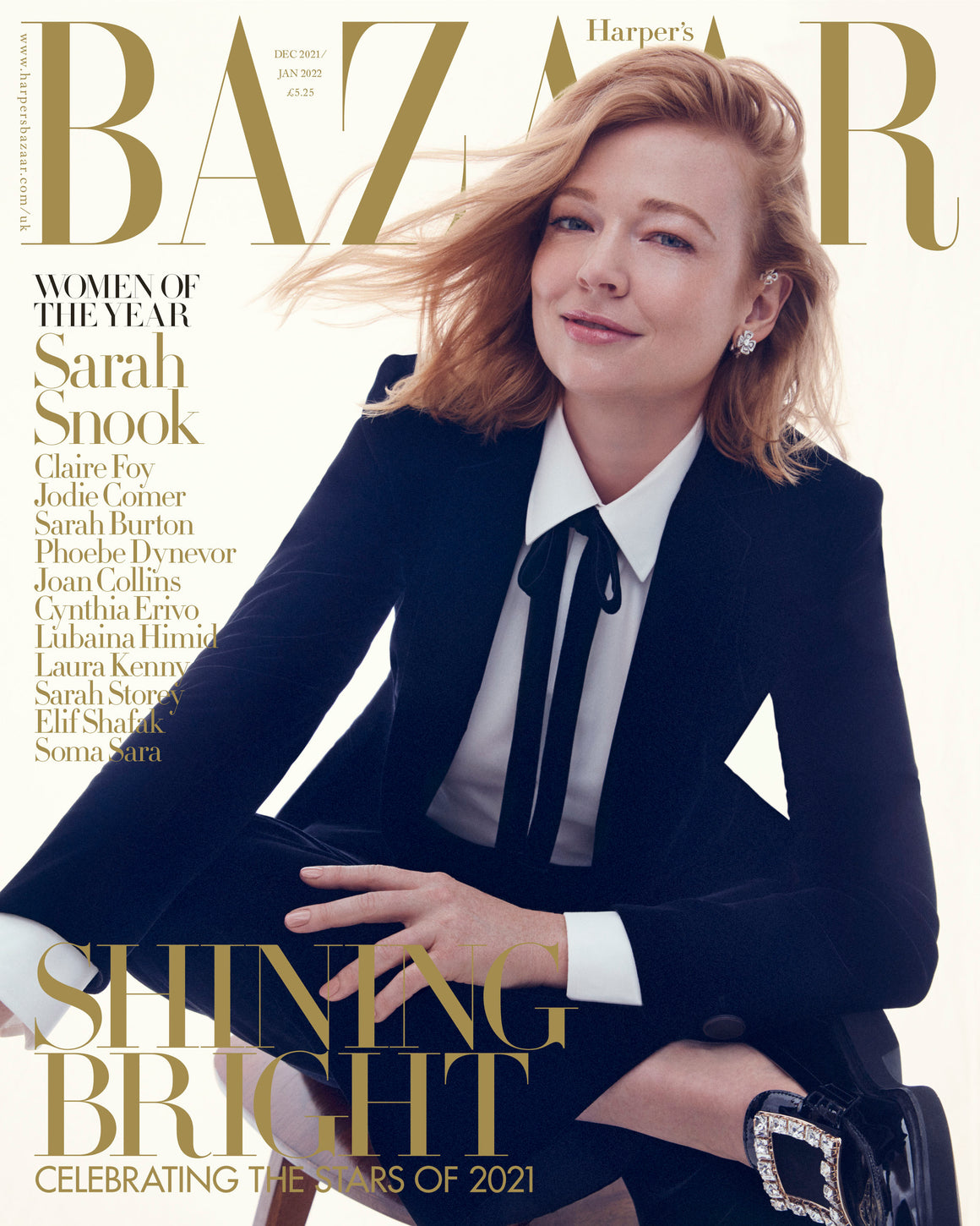 SARAH SNOOK SUCCESSION COVER HARPER'S BAZAAR (UK) DECEMBER 2021