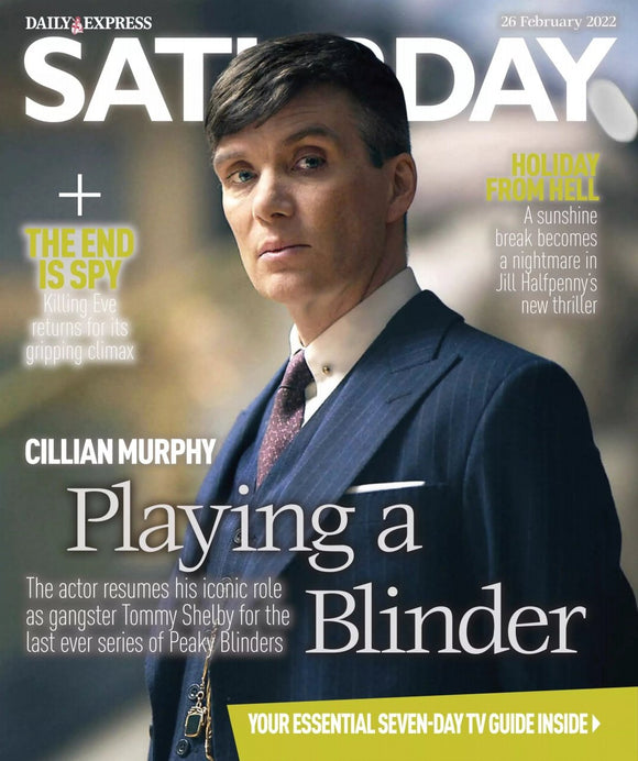 Cillian Murphy Peaky Blinders cover SATURDAY MAGAZINE 26/02/2022