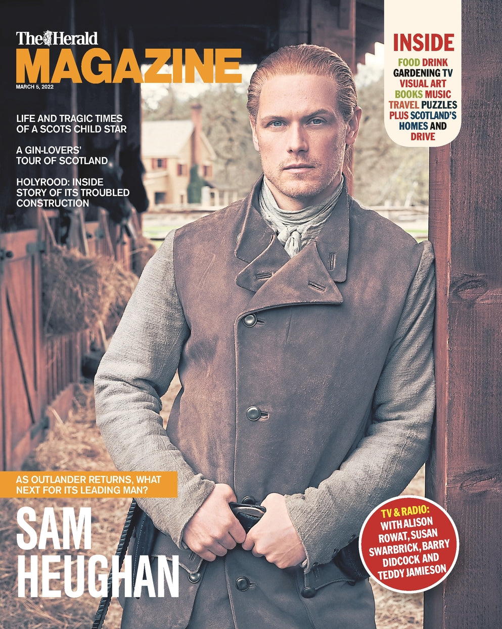 HERALD SCOTLAND magazine March 2022 Sam Heughan cover and interview Outlander