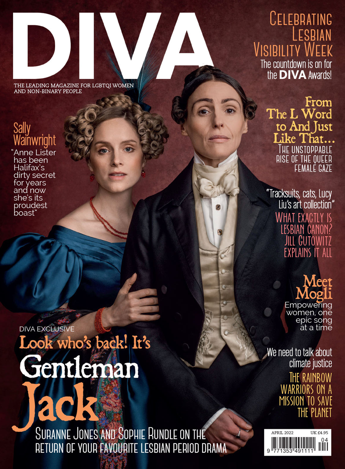 Suranne Jones and Sophie Rundle - Gentlemen Jack DIVA Magazine April 2022