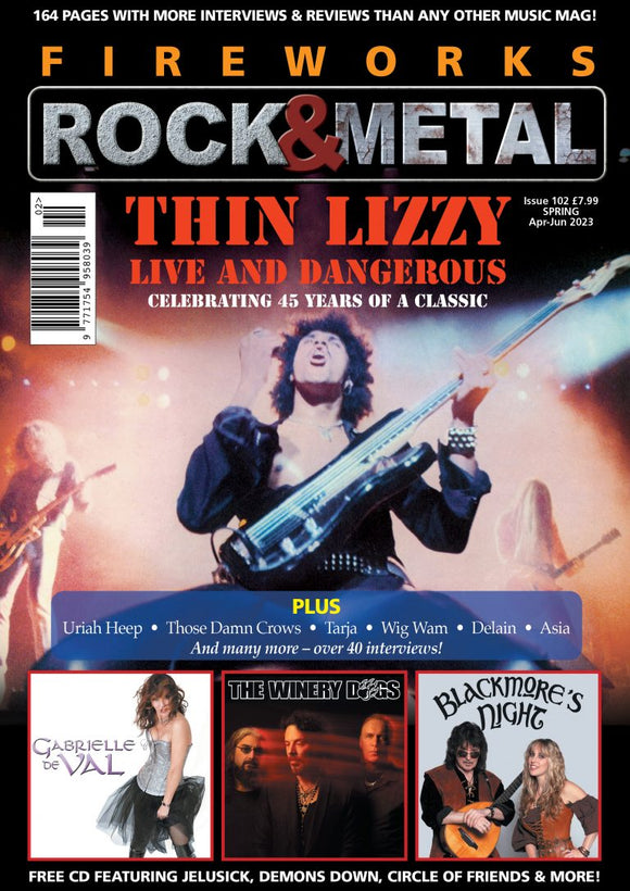 Fireworks magazine Spring 2023 Thin Lizzy Live And Dangerous & Free CD