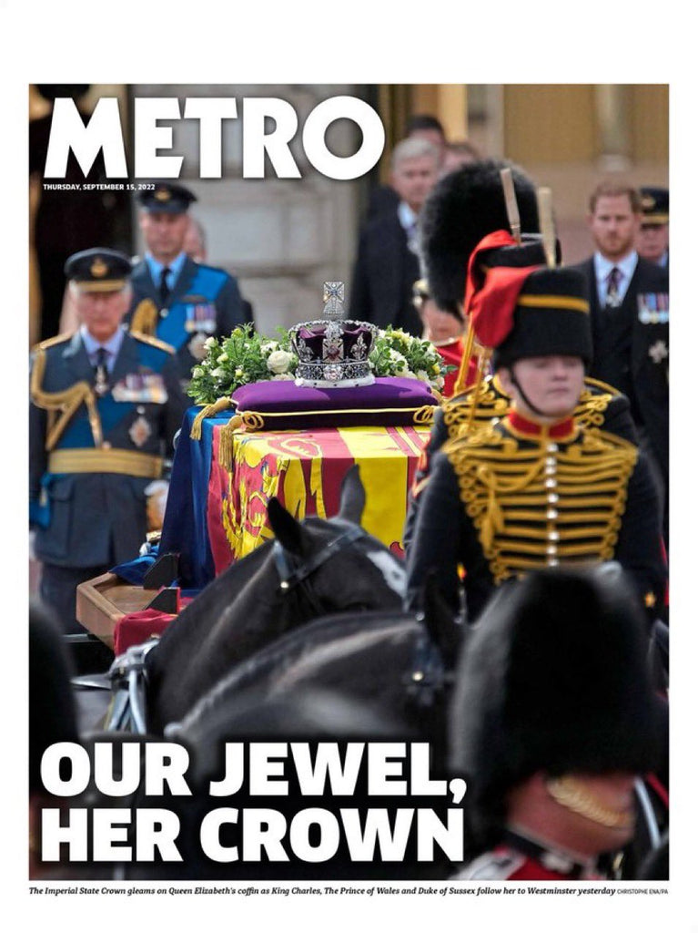 THE METRO UK NEWSPAPER QUEEN ELIZABETH II DEATH 1926-2022 - SEPTEMBER 15th 2022
