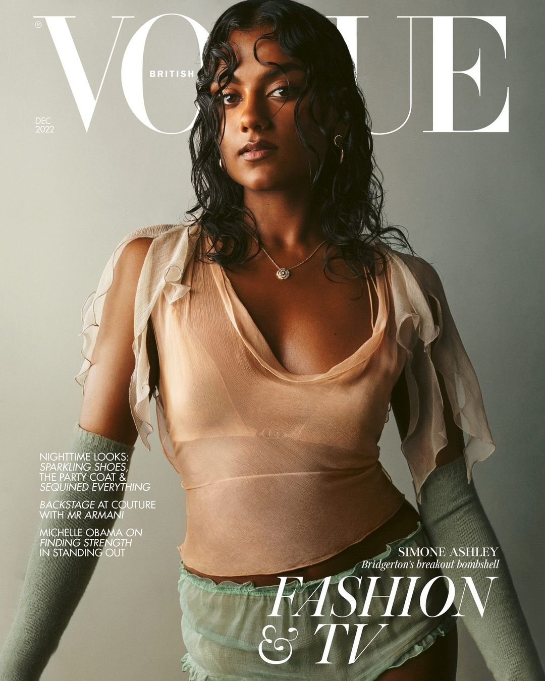 Simone Ashley for Vogue UK Magazine - December 2022 - Bridgerton