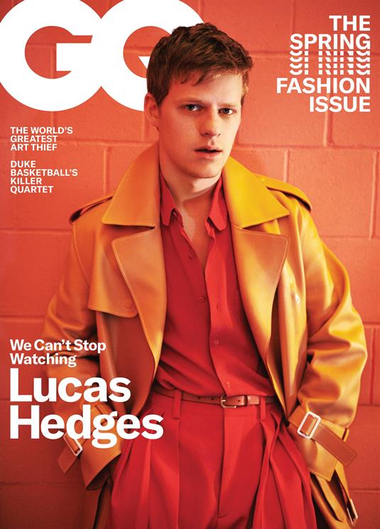 US GQ Magazine March 2019: LUCAS HEDGES COVER AND FEATURE